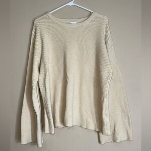 The Drop Beige Ribbed Knit Sweater | Women’s Size Large Pullover
